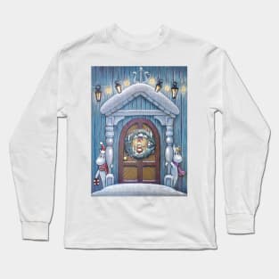 Scandinavian Christmas door Long Sleeve T-Shirt